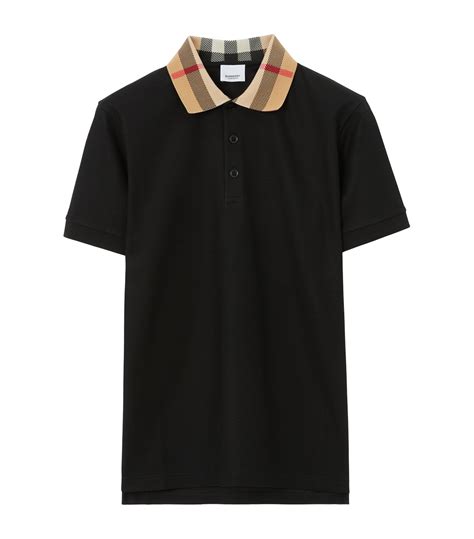 Burberry check collar polo